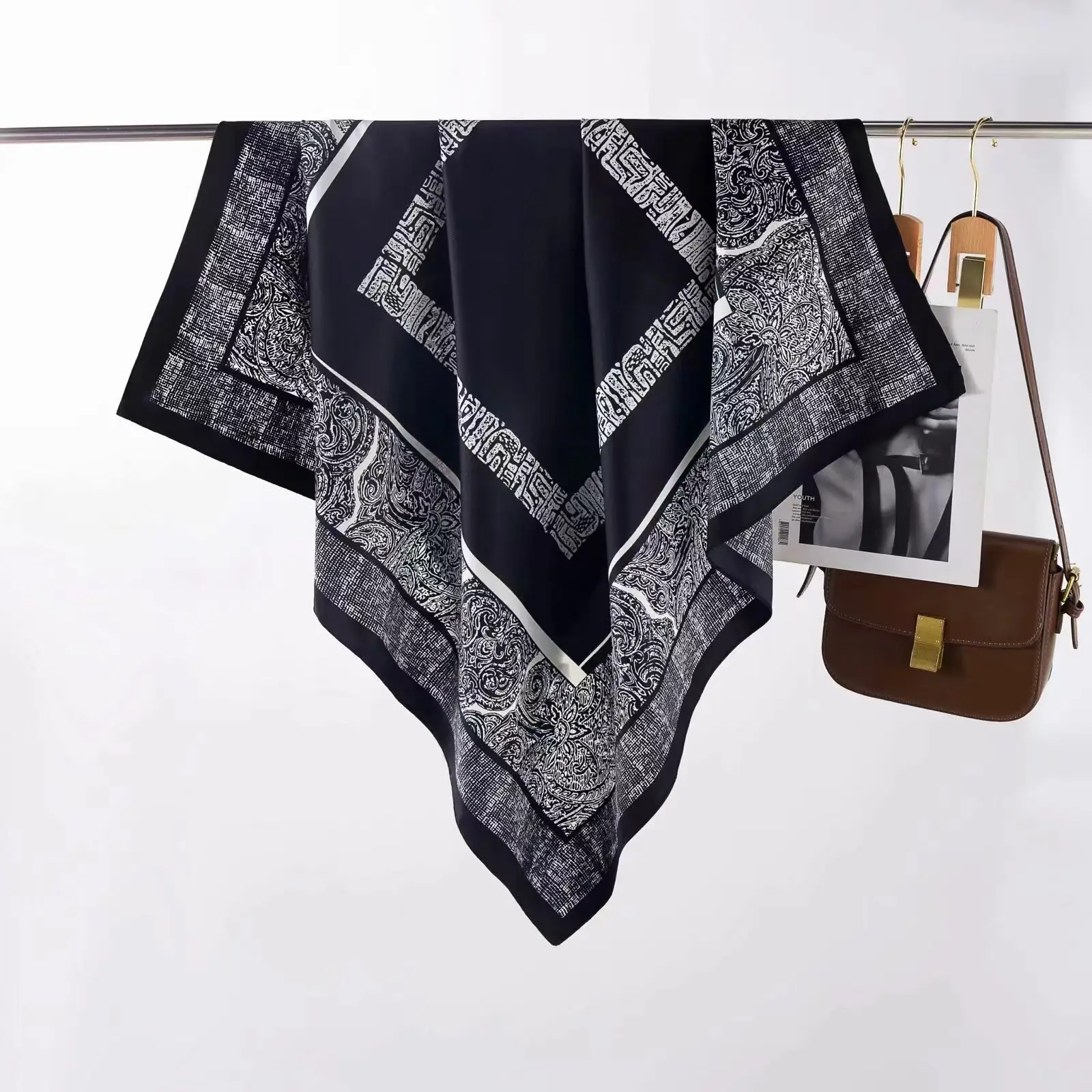 New European Printed Silk Scarf 90cm Large - Image 28