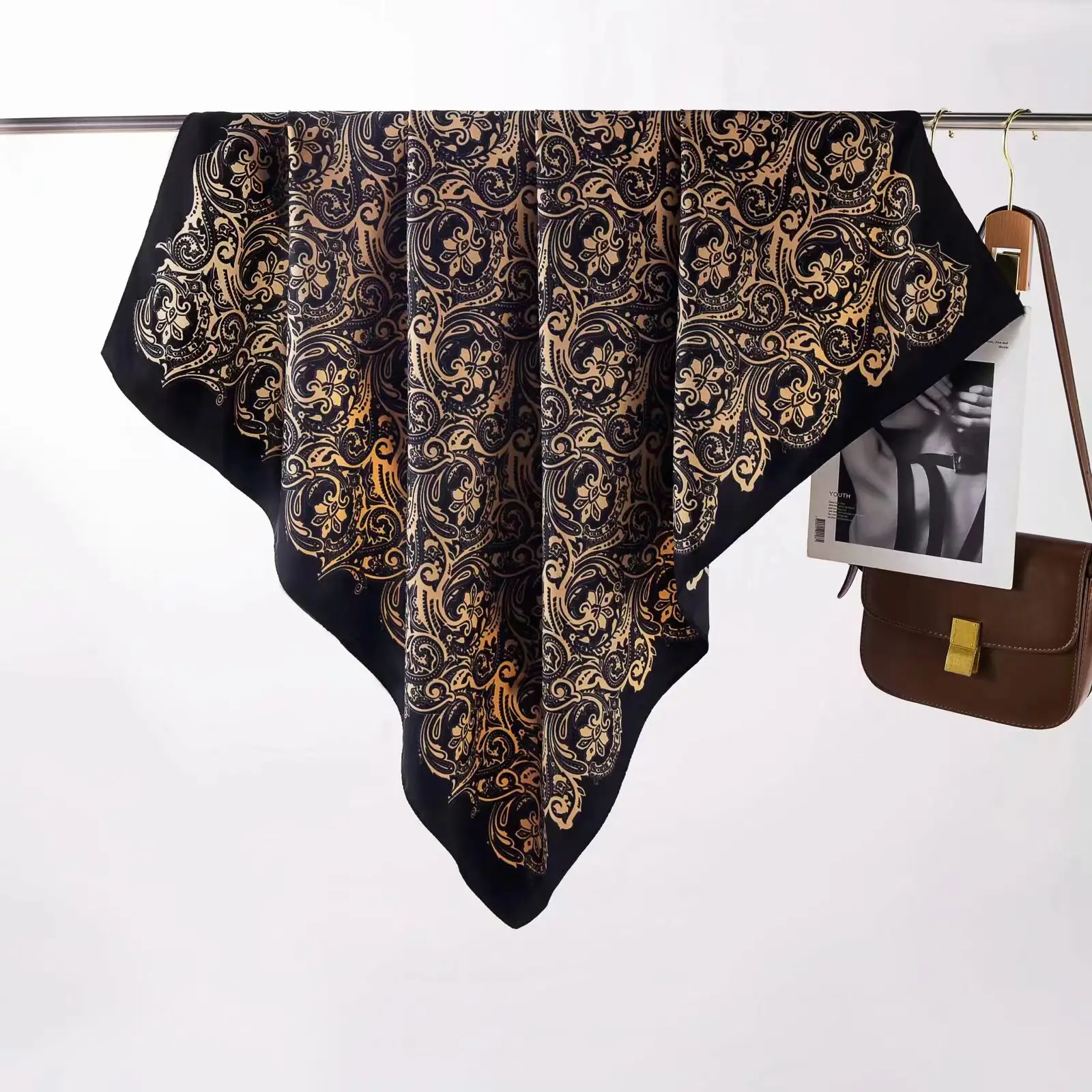 New European Printed Silk Scarf 90cm Large - Image 4