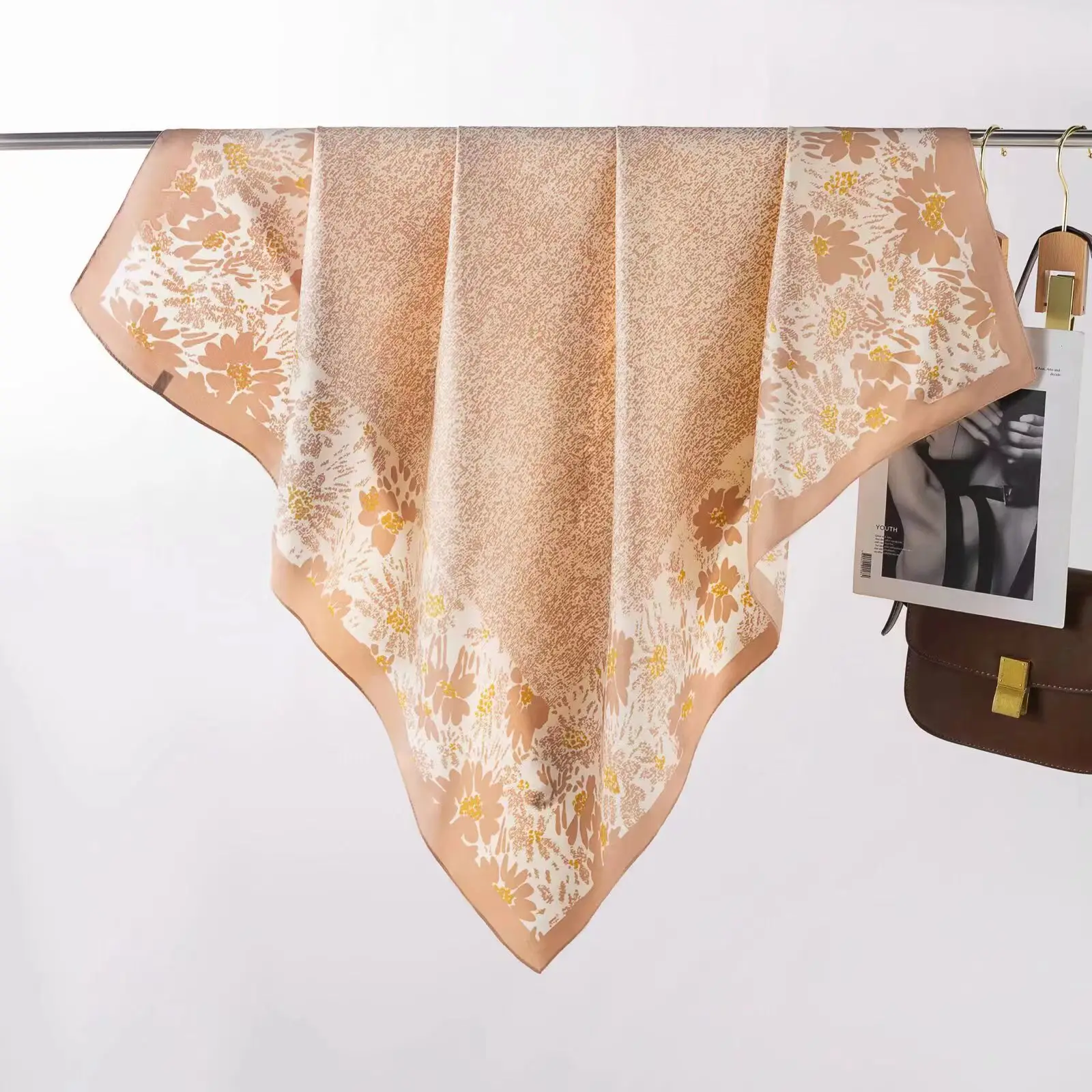 New European Printed Silk Scarf 90cm Large - Image 7