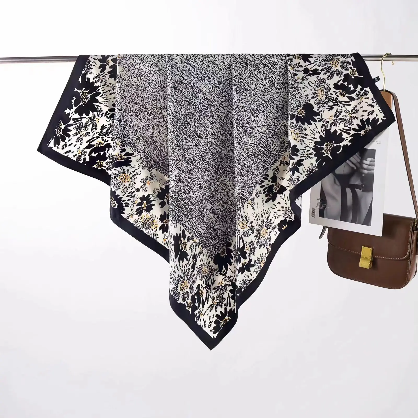 New European Printed Silk Scarf 90cm Large - Image 8
