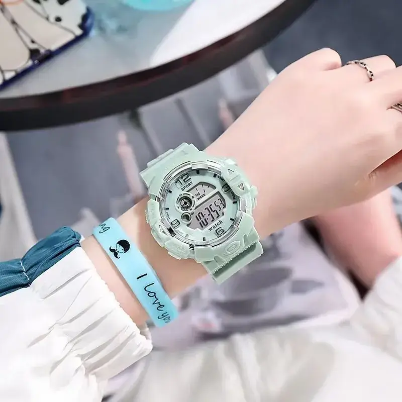 Pink Digital Watch for Girls Boys Sports Wear