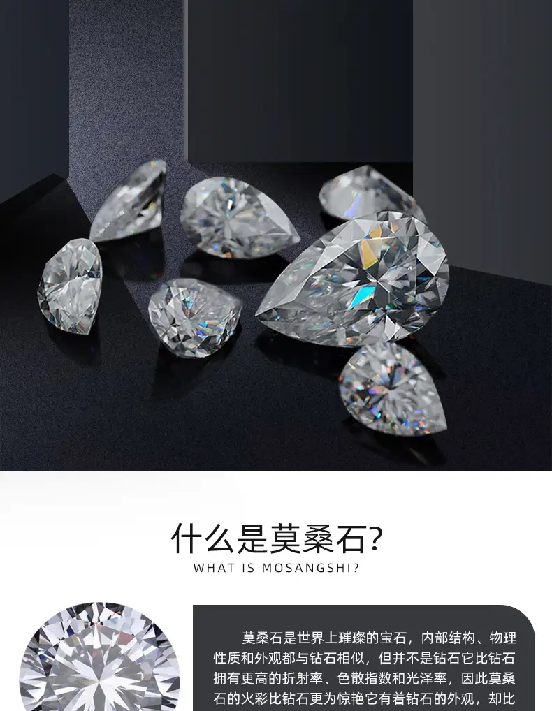 Moissanite Bare Stone Water Drop Cut 0.1-3 Carat — feature 3