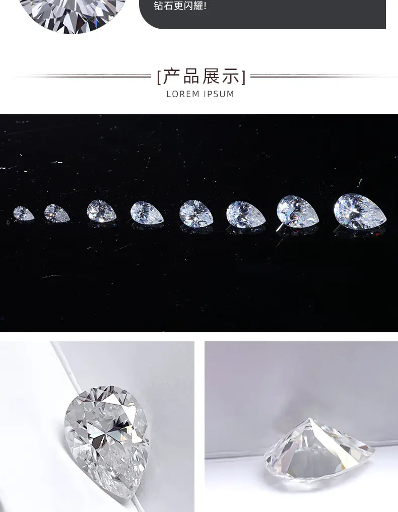Moissanite Bare Stone Water Drop Cut 0.1-3 Carat — feature 4
