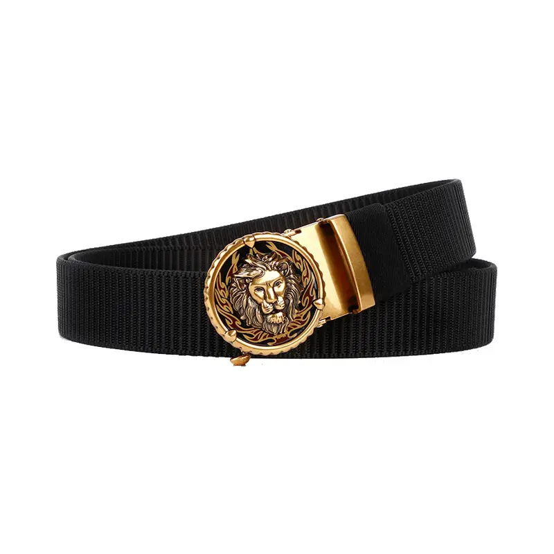 Men's Automatic Buckle Belt with Gold Plated Teeth