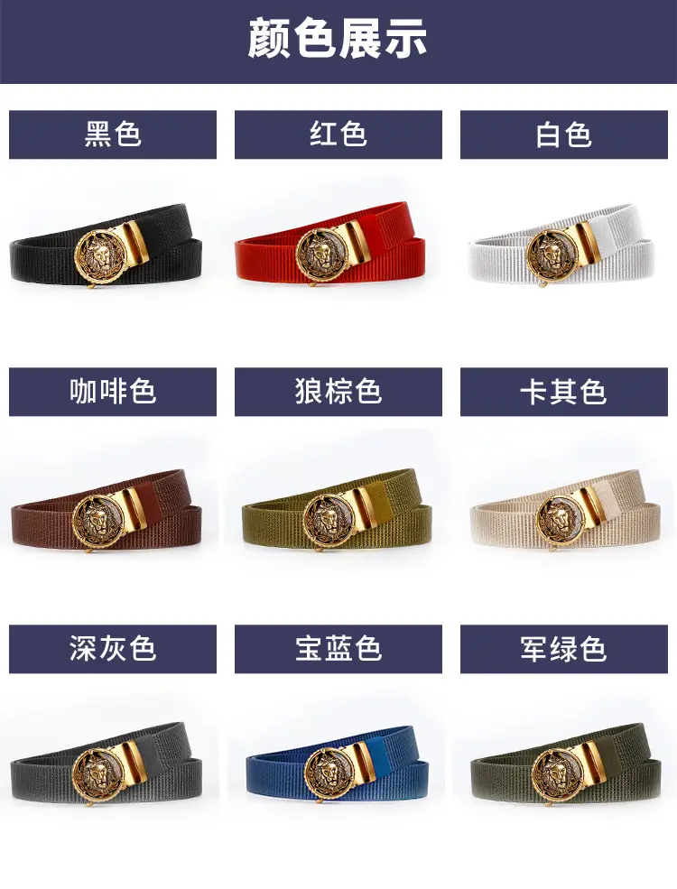 Men's Automatic Buckle Belt with Gold Plated Teeth — feature 12