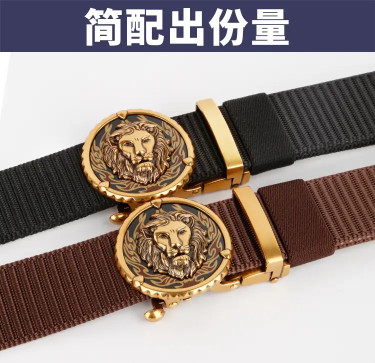 Men's Automatic Buckle Belt with Gold Plated Teeth — feature 7