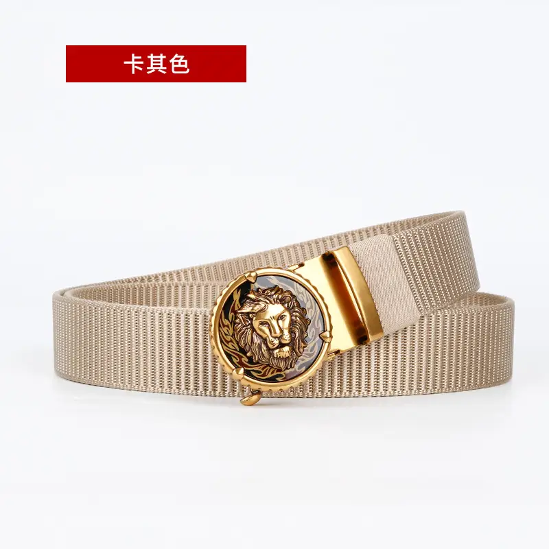 Men's Automatic Buckle Belt with Gold Plated Teeth