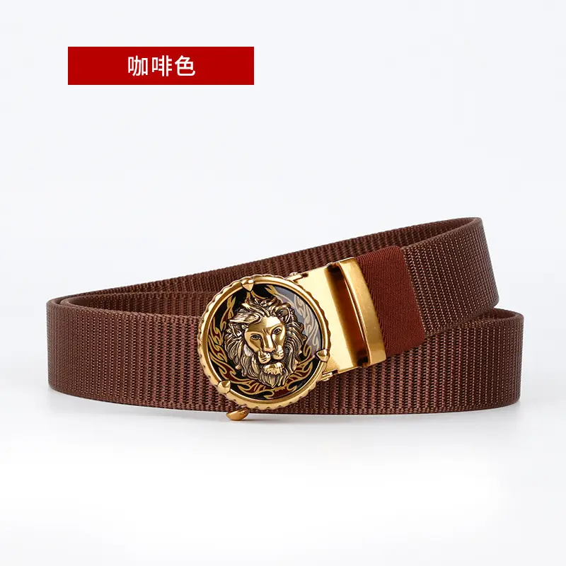 Men's Automatic Buckle Belt with Gold Plated Teeth