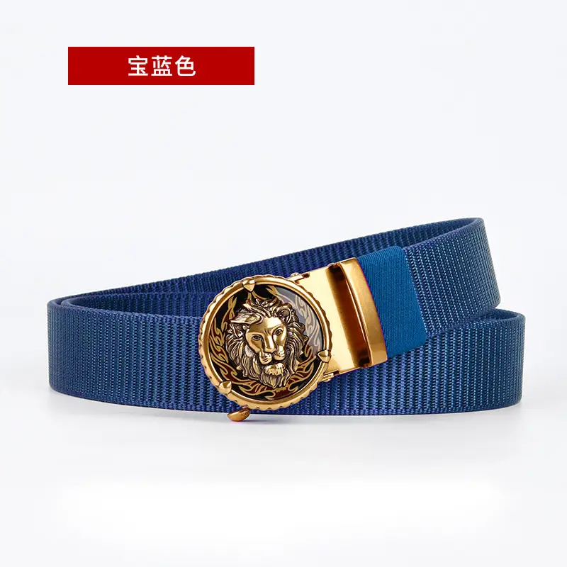 Men's Automatic Buckle Belt with Gold Plated Teeth