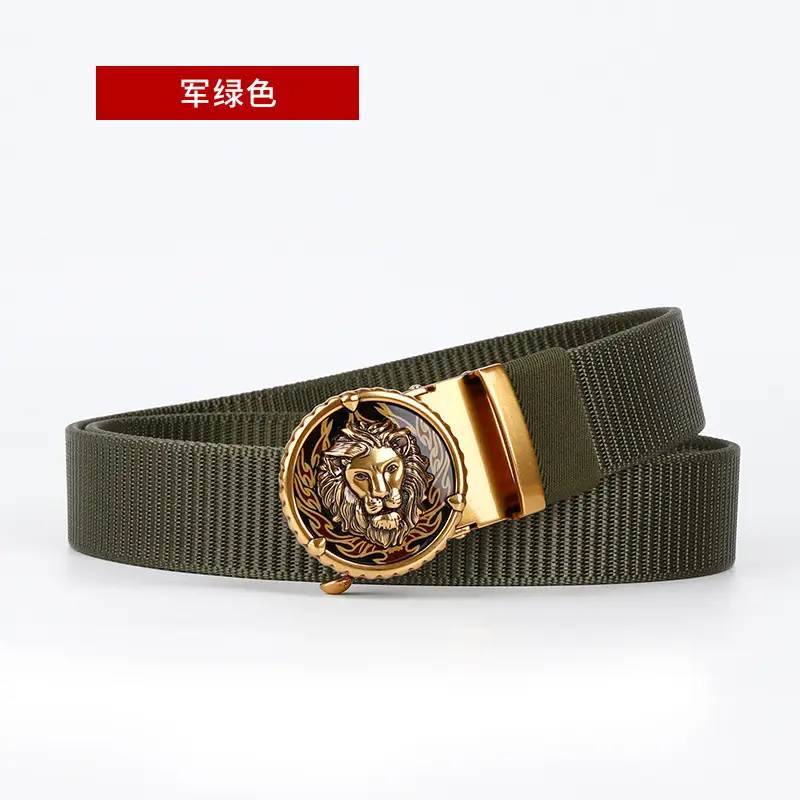 Men's Automatic Buckle Belt with Gold Plated Teeth