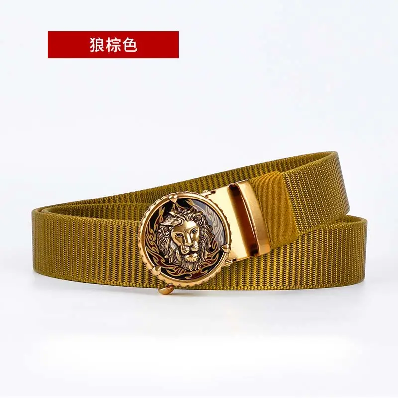 Men's Automatic Buckle Belt with Gold Plated Teeth