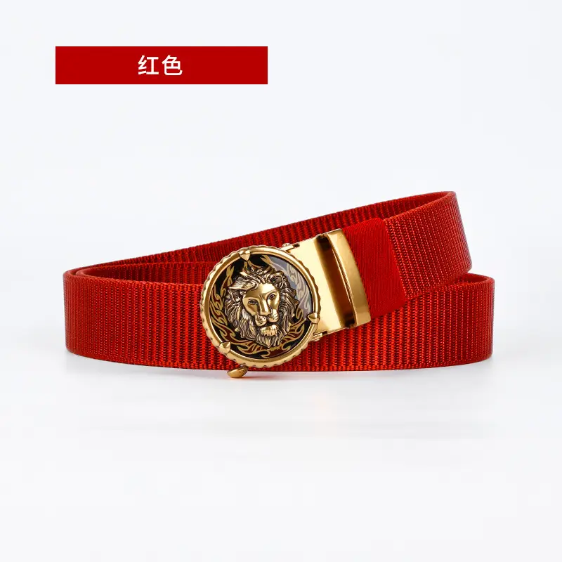 Men's Automatic Buckle Belt with Gold Plated Teeth