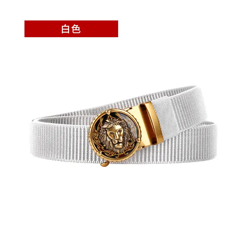 Men's Automatic Buckle Belt with Gold Plated Teeth