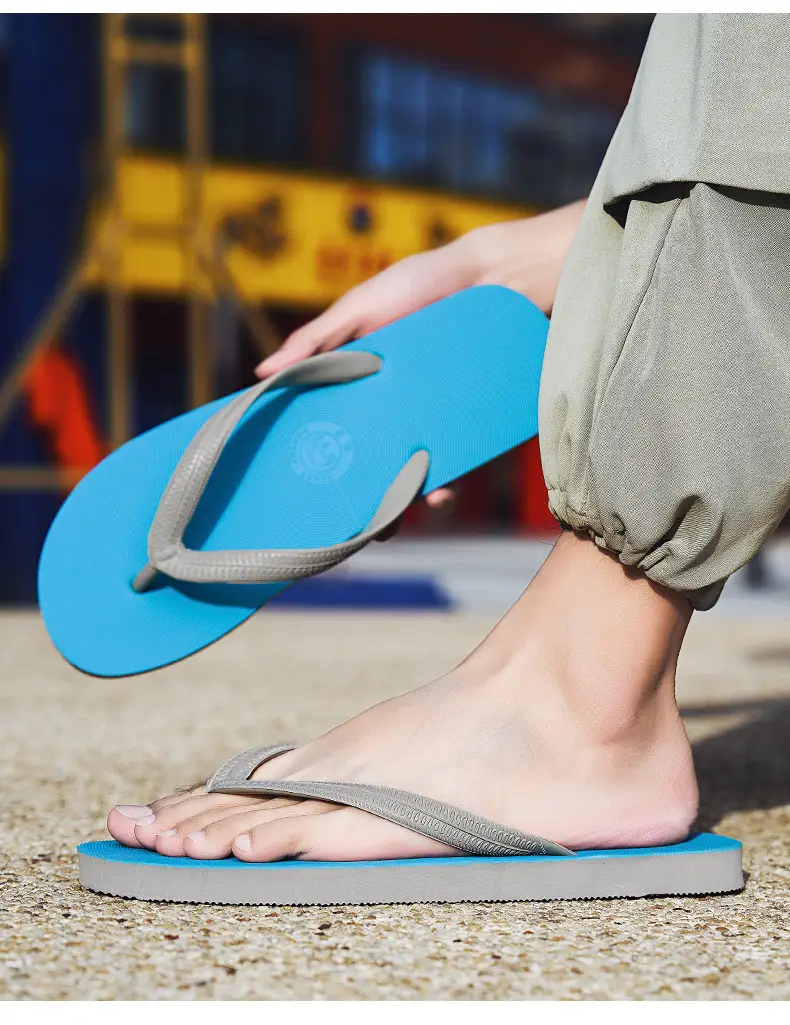 Men Blue Strap Casual Flip Flops Cross-border Plus Size — feature 11