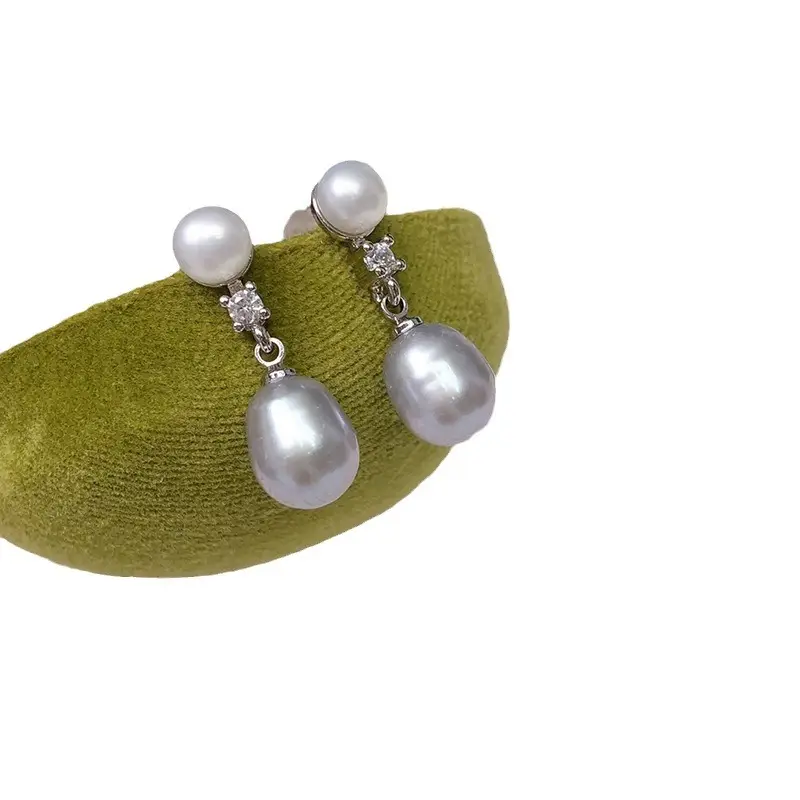 Green Pearl Dangle Earrings for Women - Image 8