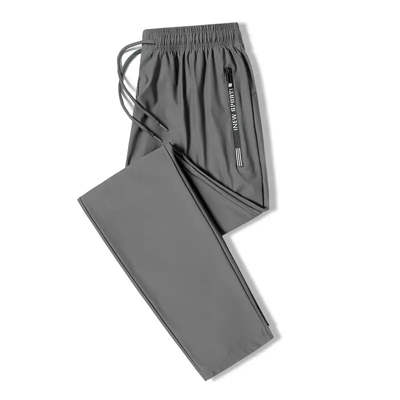 Men Black Nylon Ice Silk Ankle Tied Pants - Image 4