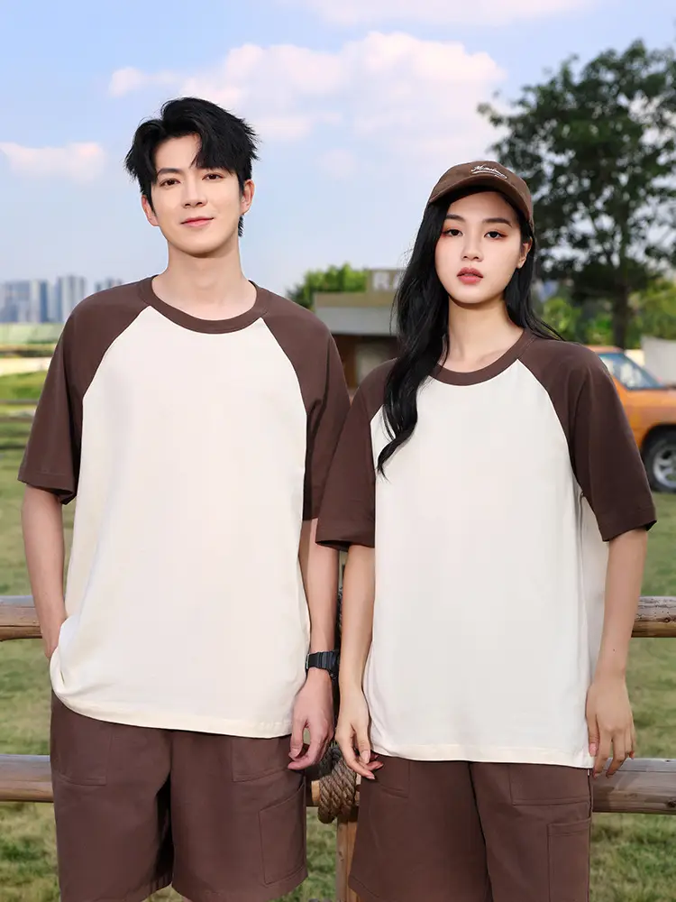 200g Cotton Raglan T-Shirt Red White Kids Women