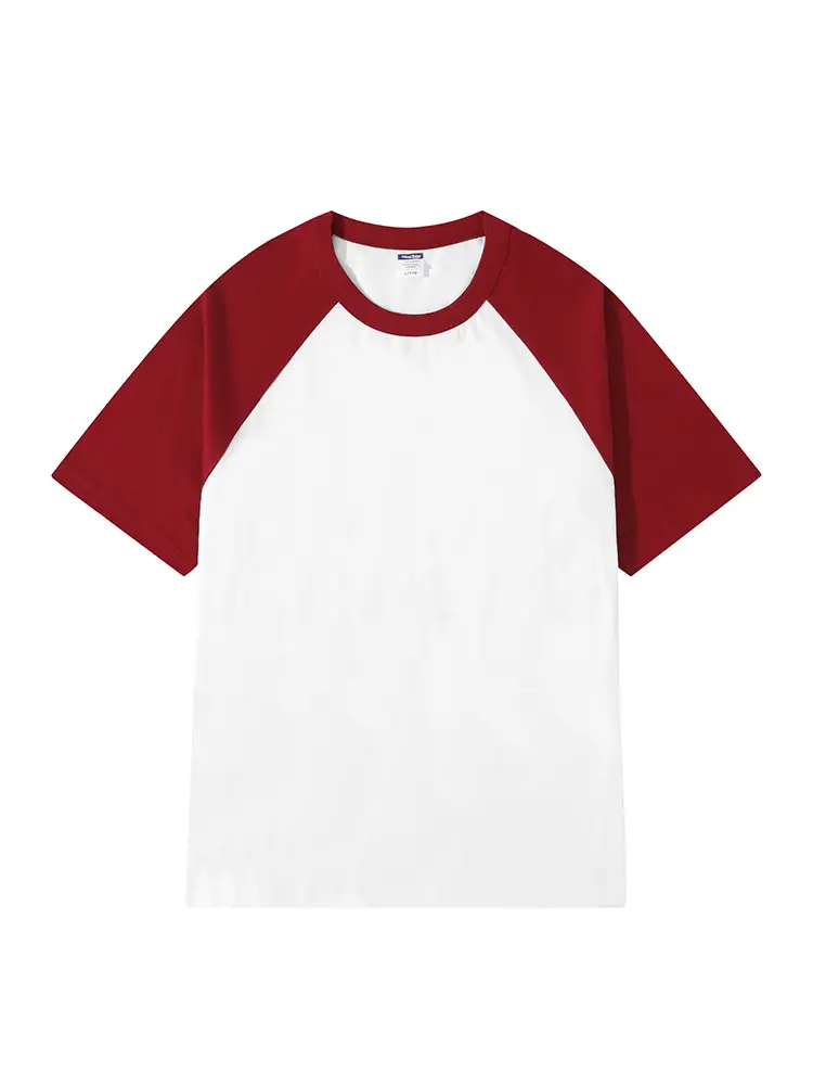 200g Cotton Raglan T-Shirt Red White Kids Women