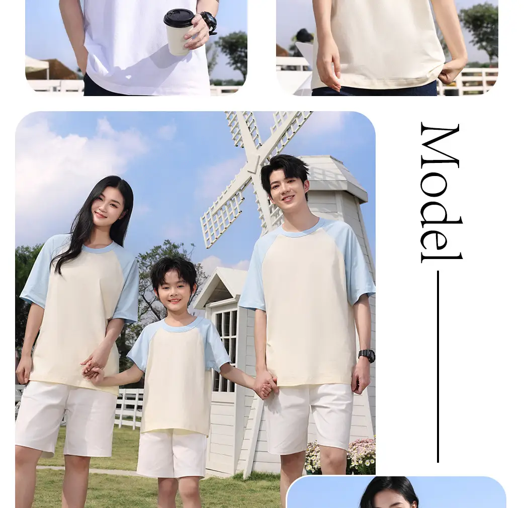200g Cotton Raglan T-Shirt Red White Kids Women — feature 14