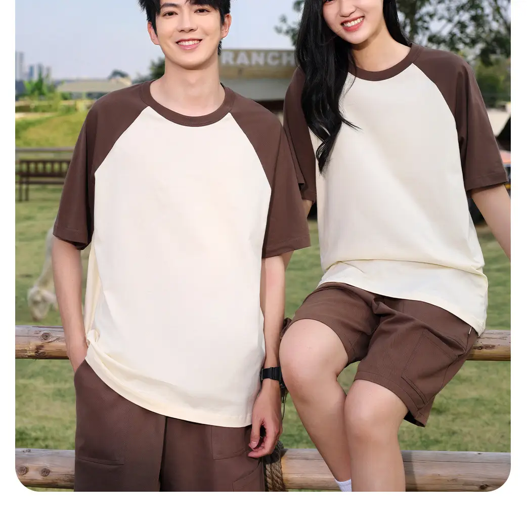 200g Cotton Raglan T-Shirt Red White Kids Women — feature 18