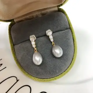 Freshwater Pearl Earrings Niche Design Silver - Image 4
