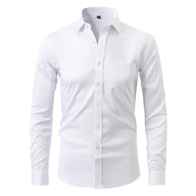 Men's Blue Slim Fit Long Sleeve Shirt - Image 11
