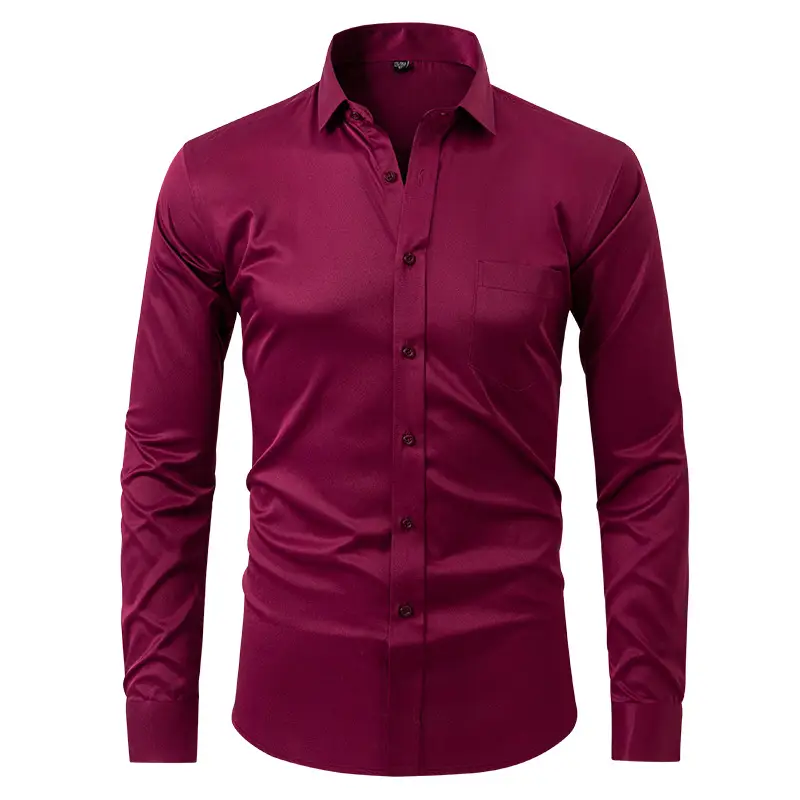 Men's Blue Slim Fit Long Sleeve Shirt - Image 16