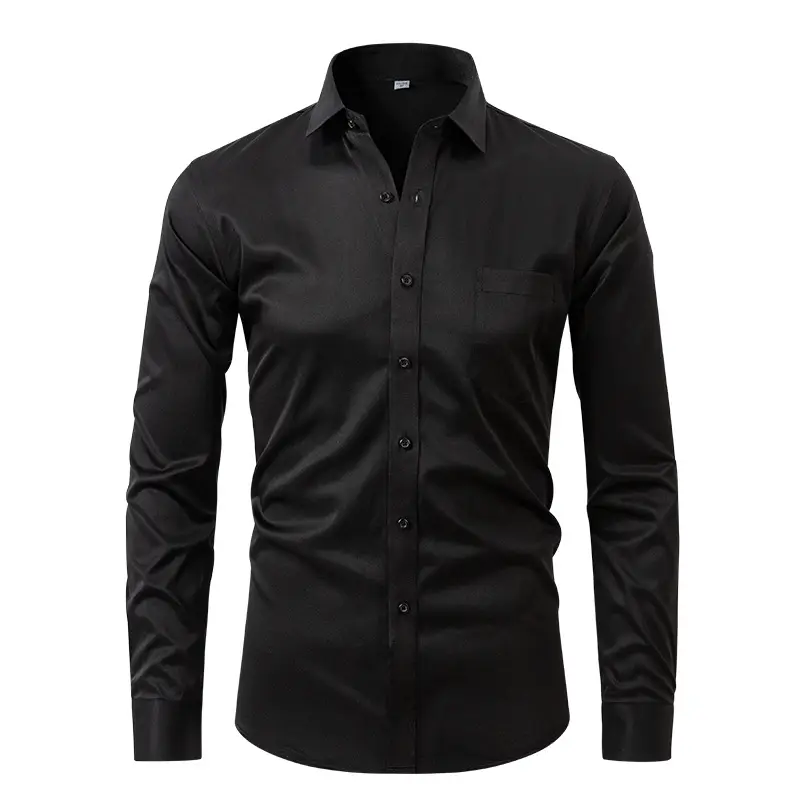 Men's Blue Slim Fit Long Sleeve Shirt - Image 17