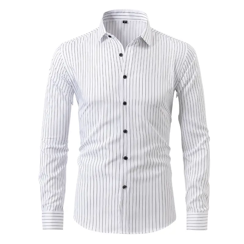 Men's Blue Slim Fit Long Sleeve Shirt - Image 20