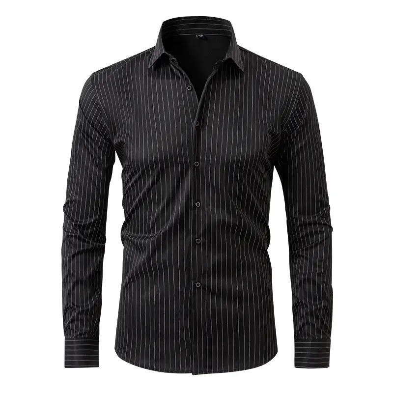 Men's Blue Slim Fit Long Sleeve Shirt - Image 21