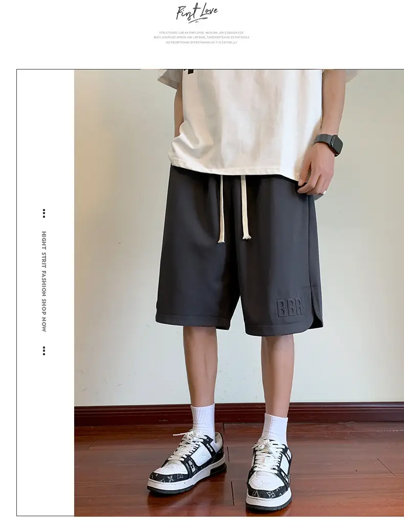 Men's Black Red Trim Ice Silk Shorts Large — feature 14