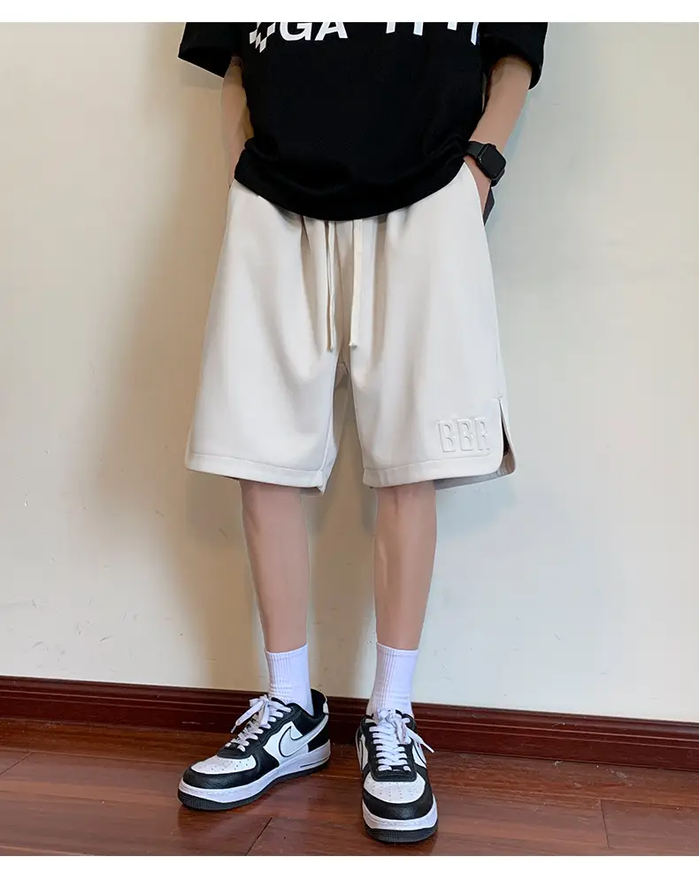 Men's Black Red Trim Ice Silk Shorts Large — feature 21