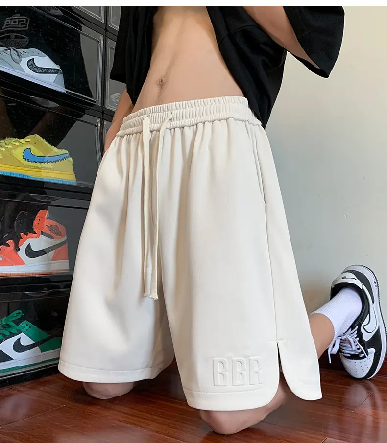 Men's Black Red Trim Ice Silk Shorts Large — feature 22