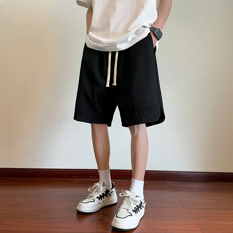 Men's Black Red Trim Ice Silk Shorts Large