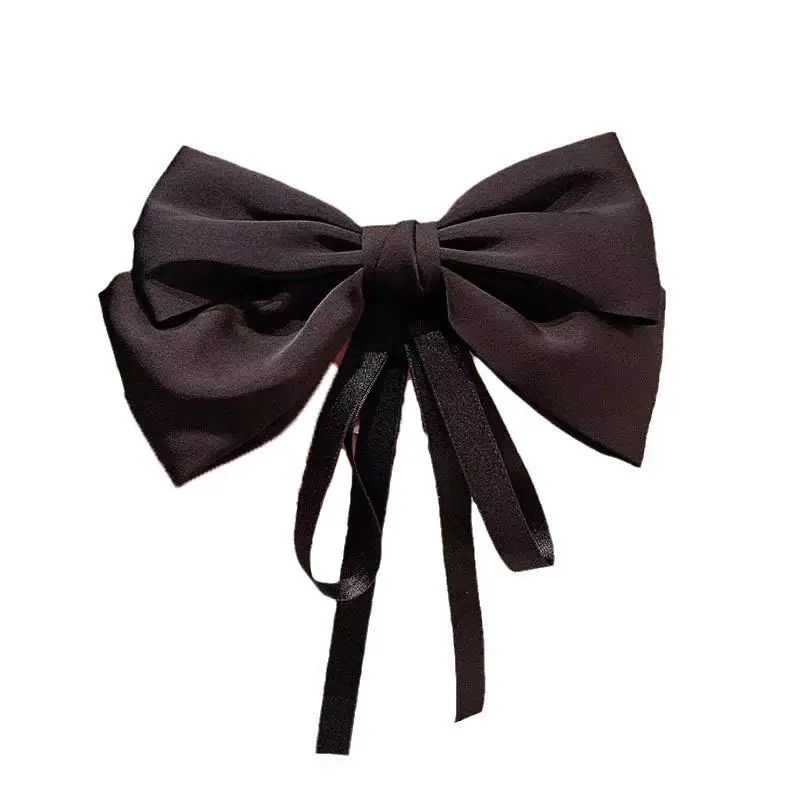 Women's Elegant Pink Bow Hairpin with Satin Ribbon