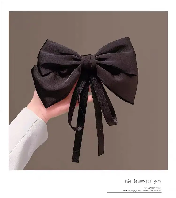 Women's Elegant Pink Bow Hairpin with Satin Ribbon — feature 1