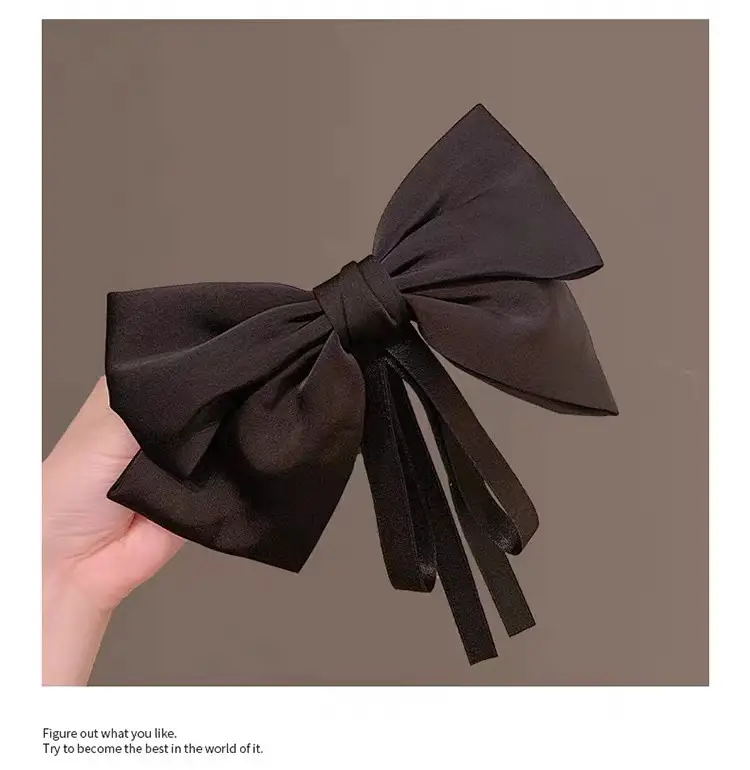 Women's Elegant Pink Bow Hairpin with Satin Ribbon — feature 4
