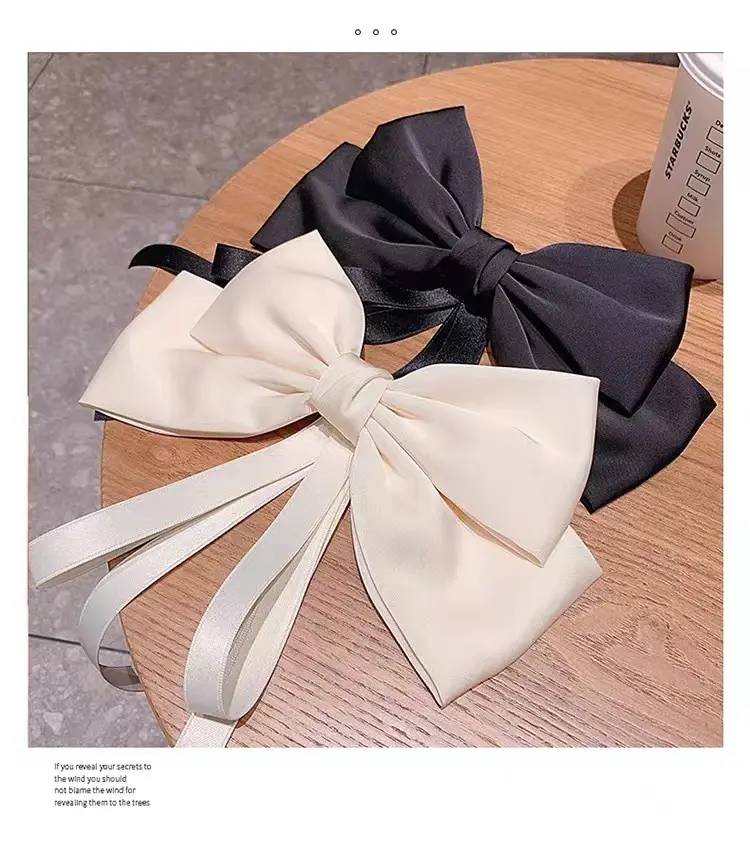 Women's Elegant Pink Bow Hairpin with Satin Ribbon — feature 6
