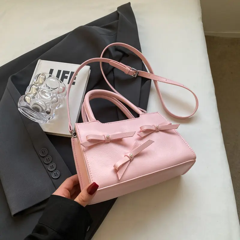 Pink Bow Shoulder Bag for Women 2024 - Image 3