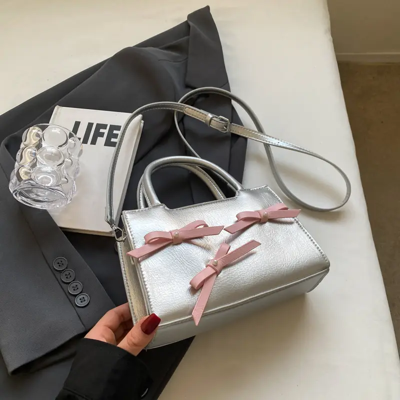 Pink Bow Shoulder Bag for Women 2024 - Image 4