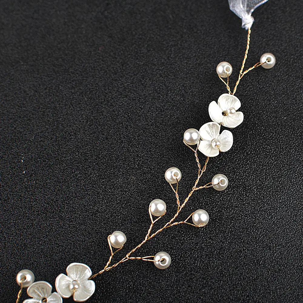 Pearl Three-Petal Flower Bridal Hair Accessories