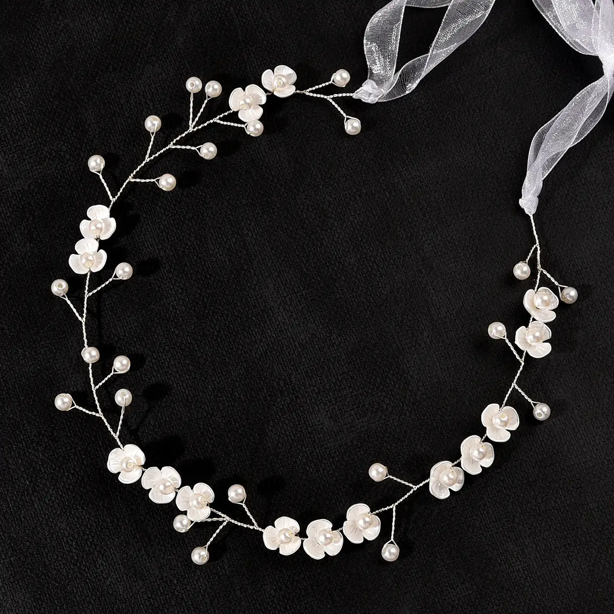 Pearl Three-Petal Flower Bridal Hair Accessories