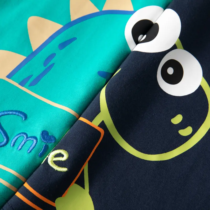 Kids T-Shirt Turquoise Smiley Cross-Border 2025 - Image 4