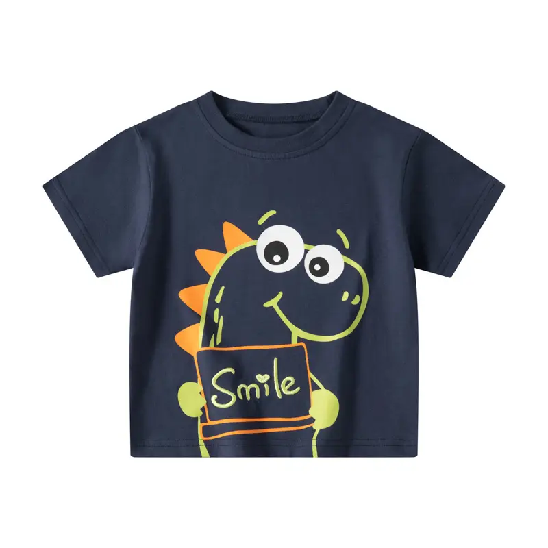 Kids T-Shirt Turquoise Smiley Cross-Border 2025 - Image 2