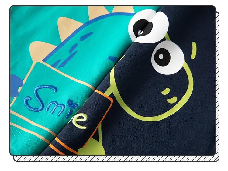 Kids T-Shirt Turquoise Smiley Cross-Border 2025 — feature 7