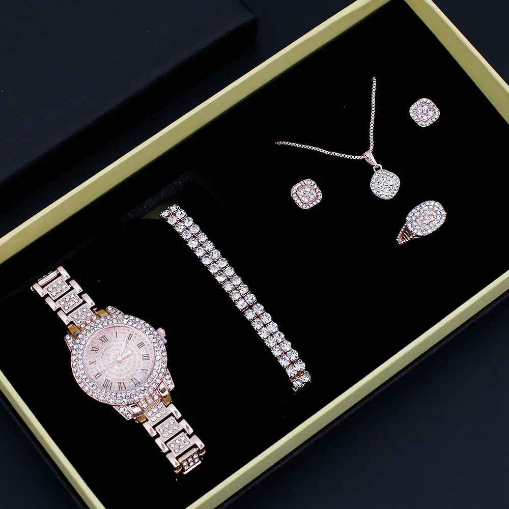 Women's Diamond Watch Set with Bracelet & Earrings — feature 4