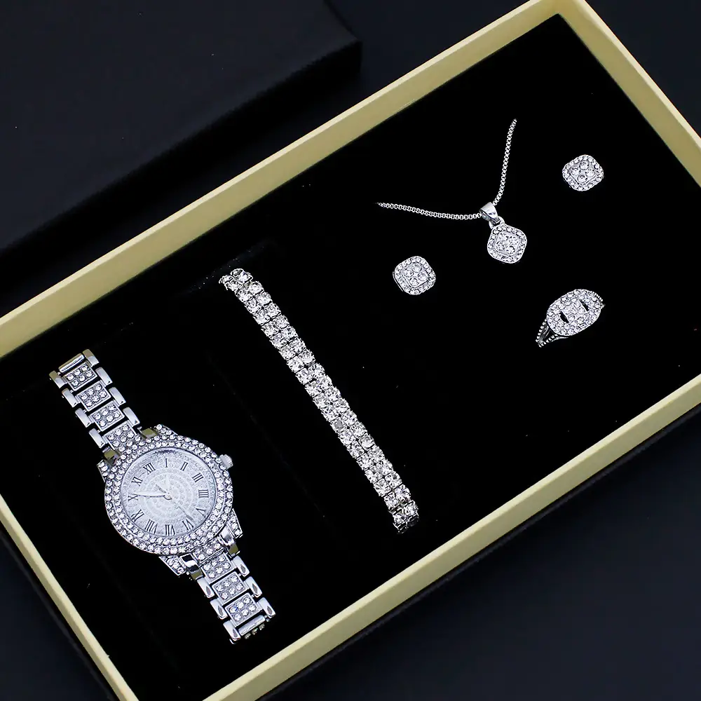 Women's Diamond Watch Set with Bracelet & Earrings — feature 5