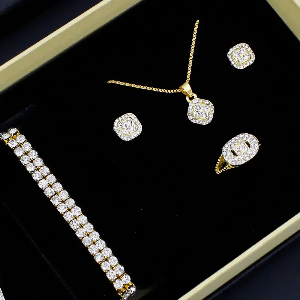 Women's Diamond Watch Set with Bracelet & Earrings - Image 8