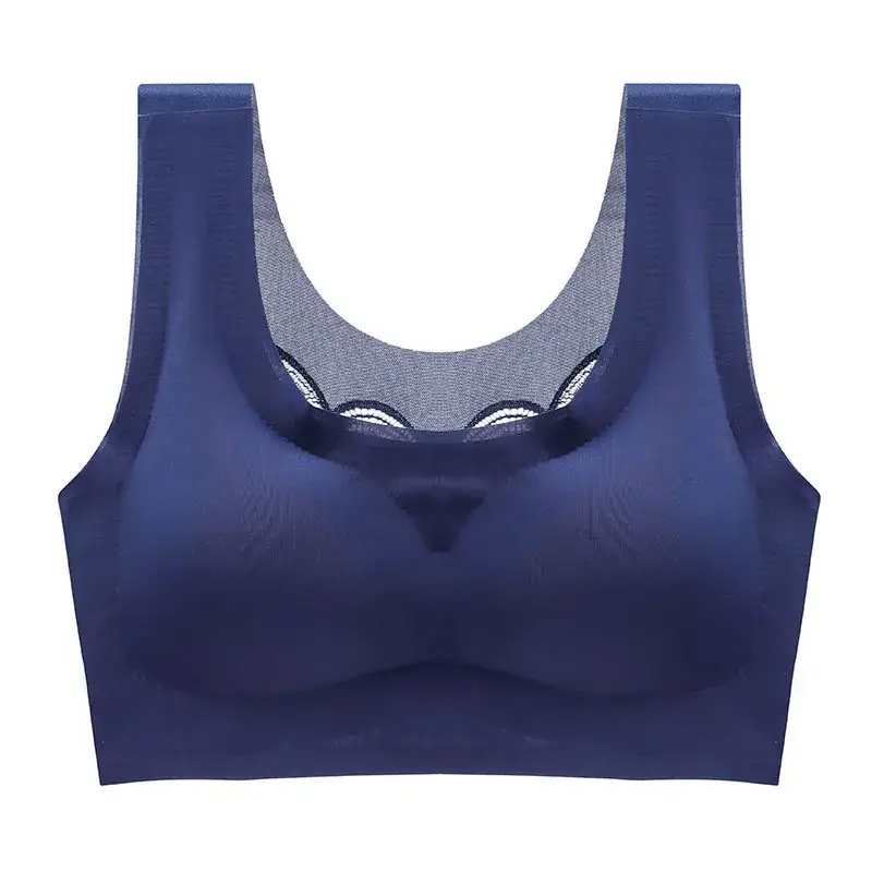Blue Push Up Seamless Bra for Plus Size - Image 11