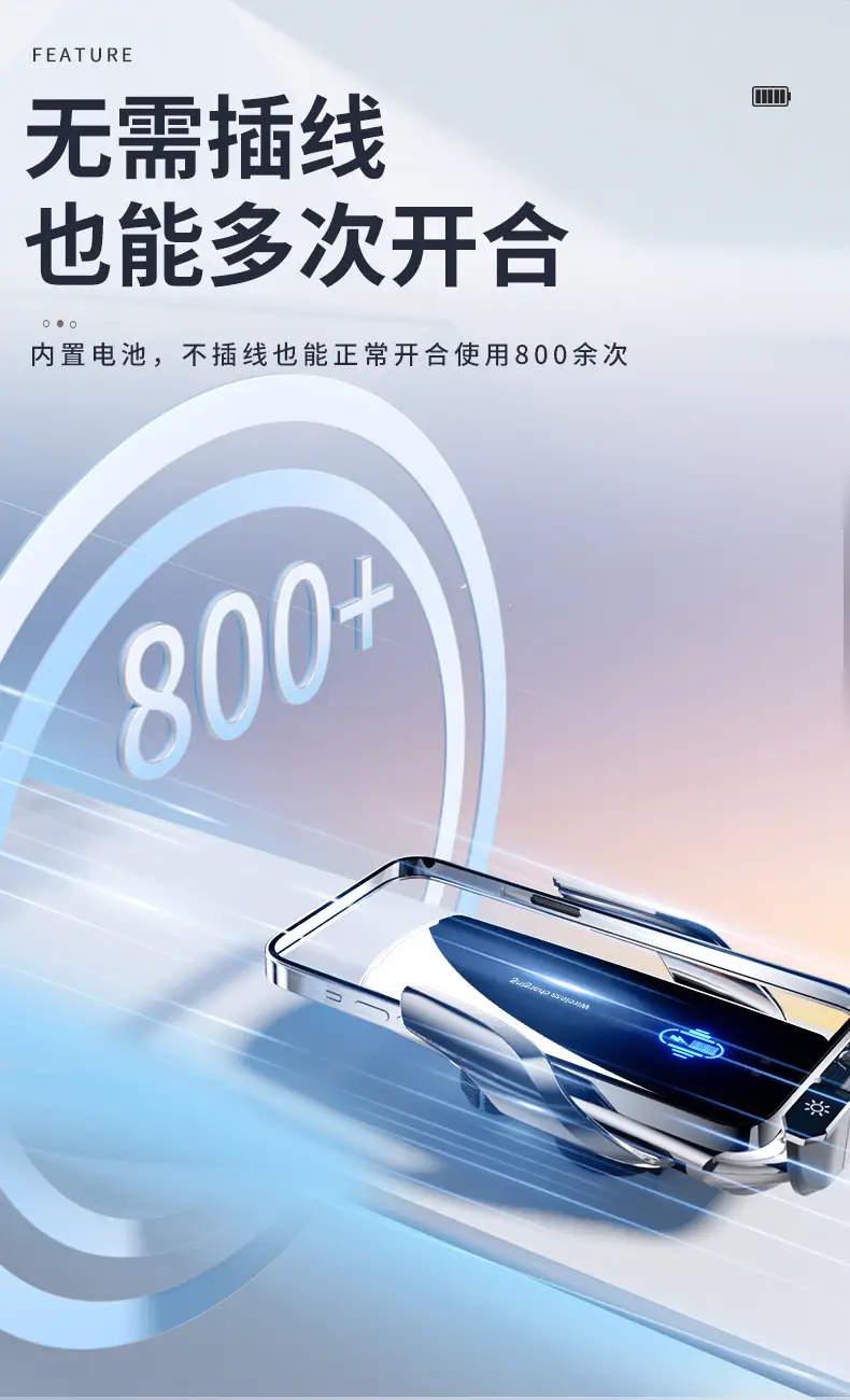 M9 Smart Induction Wireless Charger Car Mobile Phone Holder 2024 — feature 9
